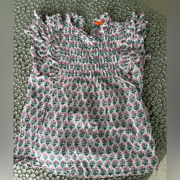 Oliphant Tops - Oliphant Floral Ruffle Sleeve Top